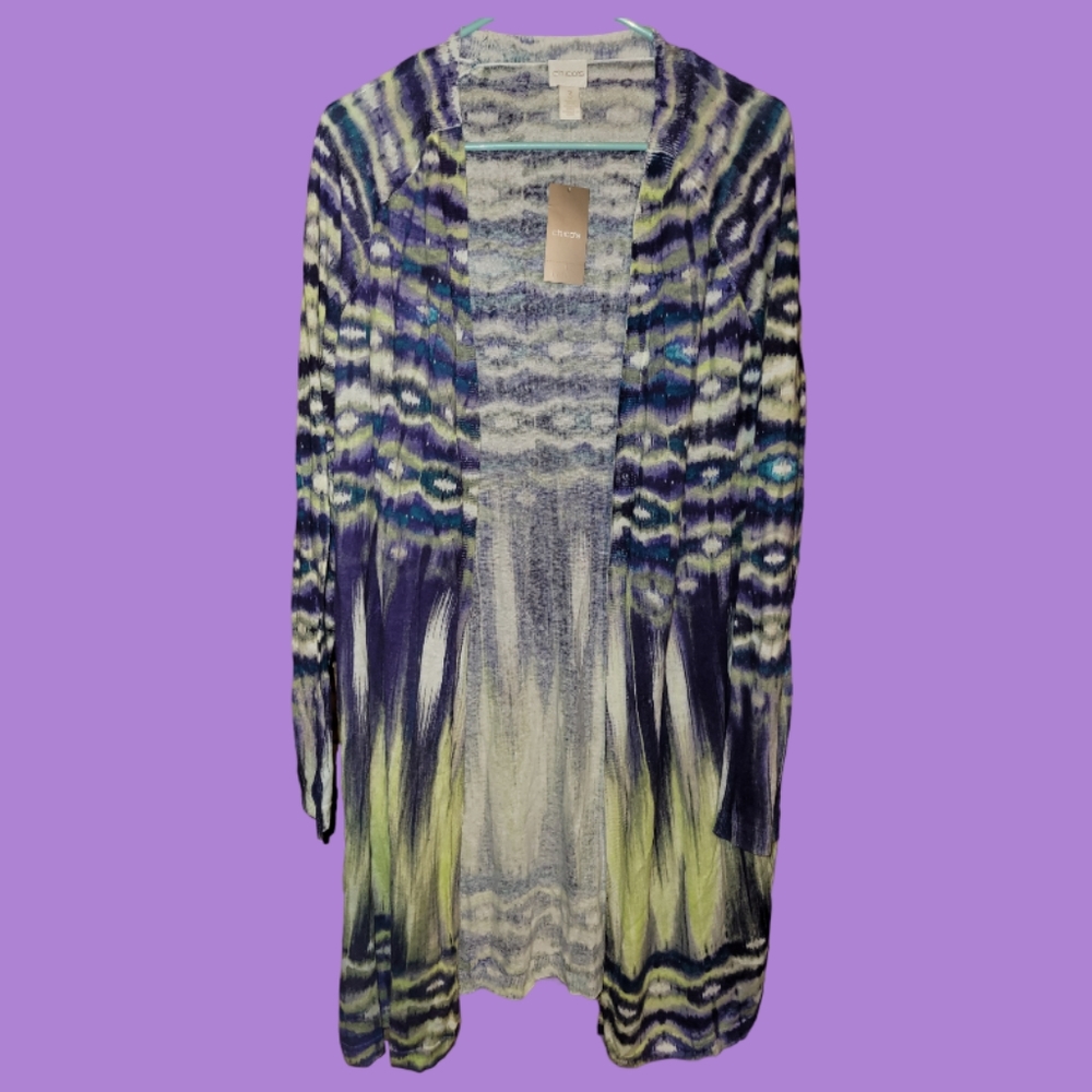 NWT CHICO'S TIE DYE DUSTER